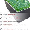 Potager Surélevé En Métal 197x98x63 Cm Avec Grille Anti-Taupes, Gris