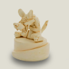 Hellhound on pedestal (round) ivory, 14 cm