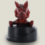 Hellhound Red Grotesque Figurine on Round Pedestal, 14 cm