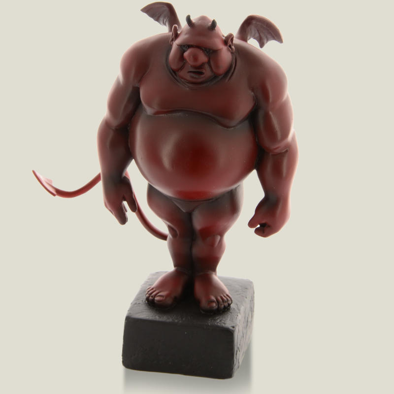 Orpheus on pedestal (square) red, 20 cm