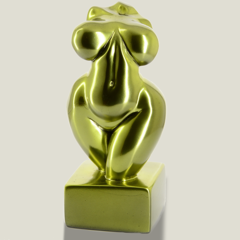 Mary on pedestal (square) gold, 18.5 cm