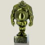 Mario Gold Abstract Figurine on Square Pedestal, 19 cm
