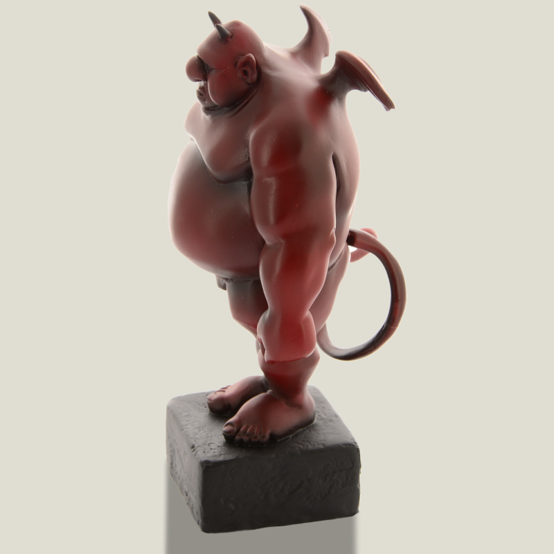 Orpheus on pedestal (square) red, 20 cm