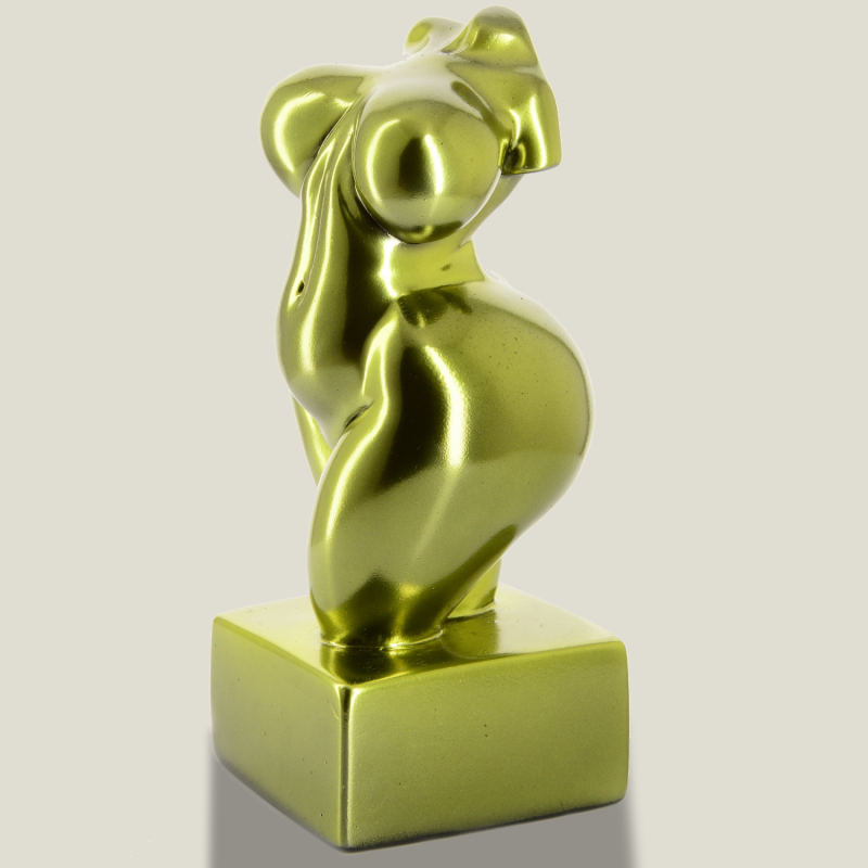 Mary on pedestal (square) gold, 18.5 cm