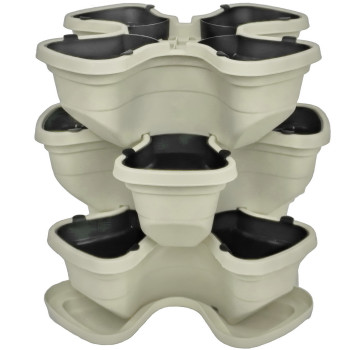 Vertikaler Garten Blumentopf 3 Etagen. Beige.