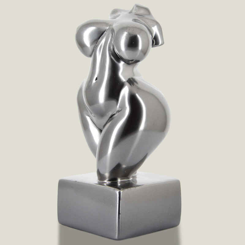 Mary on pedestal (square) silver, 18.5 cm