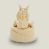 Hellhound on pedestal (round) ivory, 14 cm