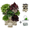 Vertical garden flower pot with 3+1 floors and pump. Beige.