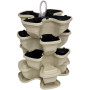 Vertical garden flower pot with 3+1 floors. Beige.