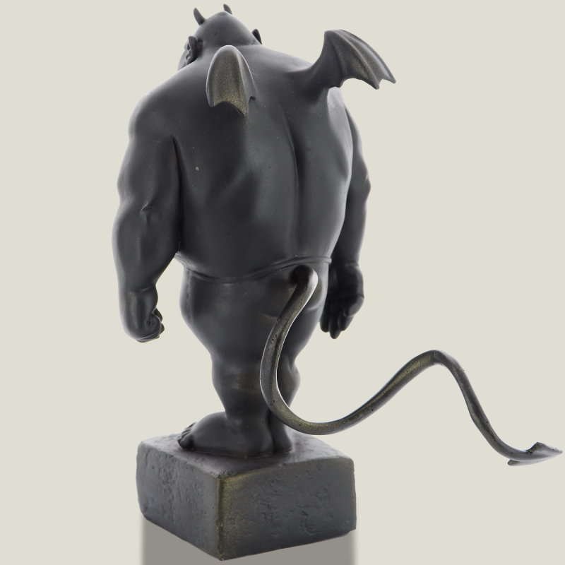 Orfeusz na cokole (kwadratowy) czarny/brąz, 20 cm