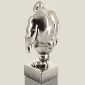 Mario auf Sockel (quadratisch) Silber, 19 cm
