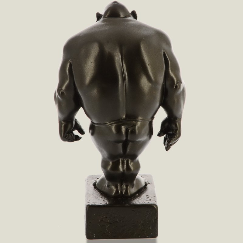 Mario su piedistallo (quadrato) nero/bronzo, 19 cm