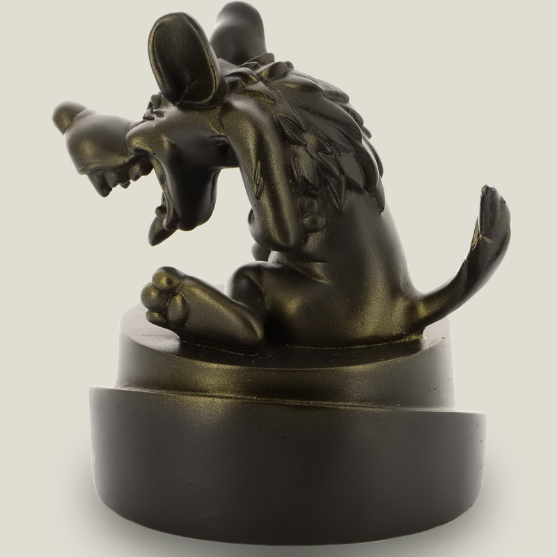 Hellhound on pedestal (round) black/bronze, 14 cm