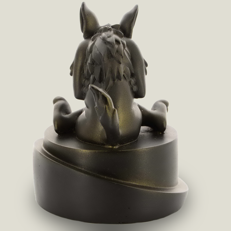 Hellhound on pedestal (round) black/bronze, 14 cm