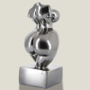 Mary on pedestal (square) silver, 18.5 cm