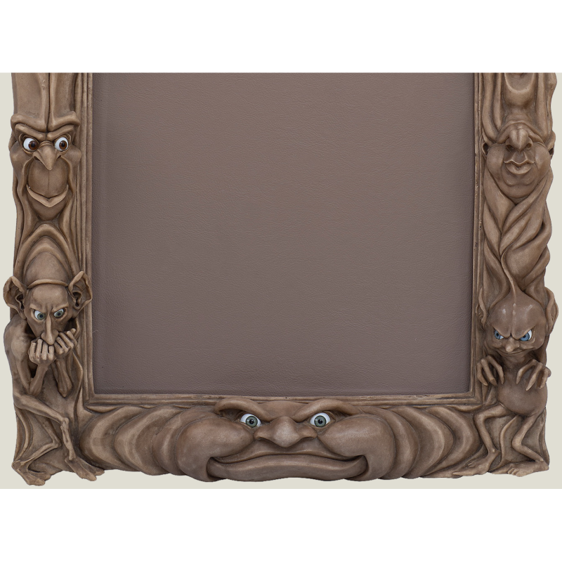 Veidrodis su stiklinėmis akimis rudas, 84х58 cm
