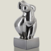 Mary on pedestal (square) silver, 18.5 cm