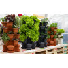 Vertical garden flower pot with 3+1 floors and pump. Anthracite colour.