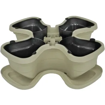 Vertical garden flower pot with 3+1 floors. Beige.