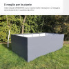 Orto Rialzato In Metallo 197x98x63 Cm Da Giardino Con Rete Anti-Talpa, Grigio