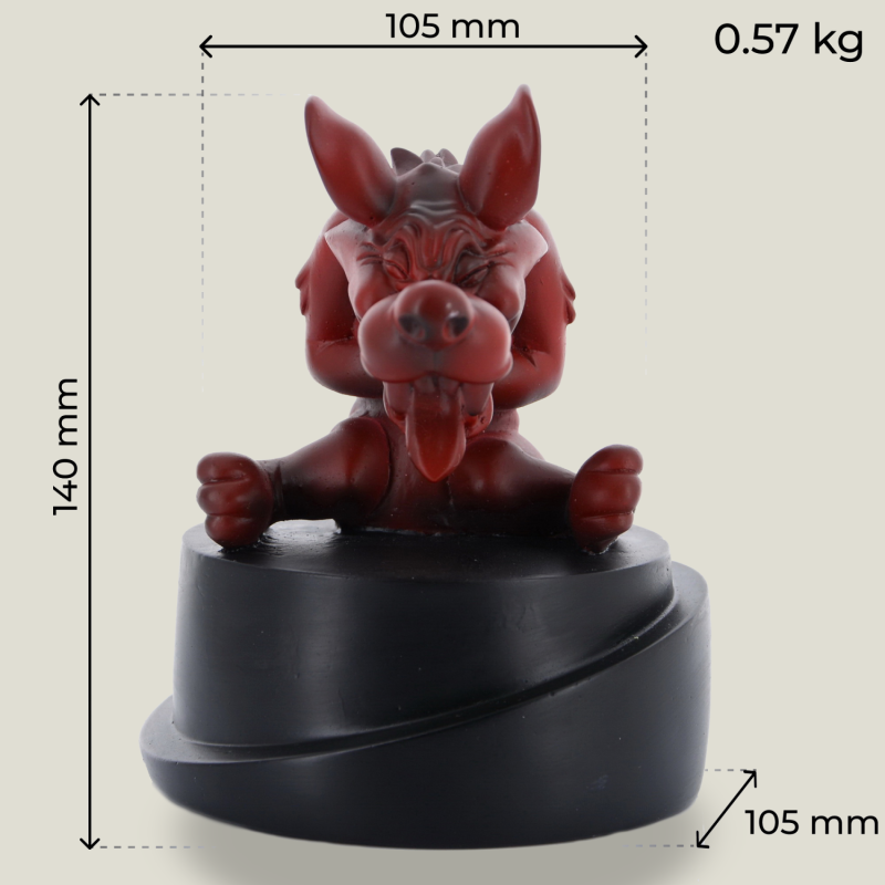 Hellhound su piedistallo (rotondo) rosso, 14 cm