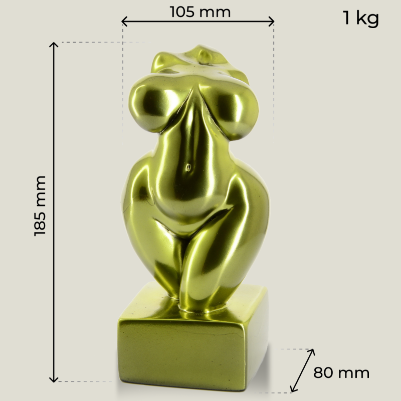 Mary on pedestal (square) gold, 18.5 cm
