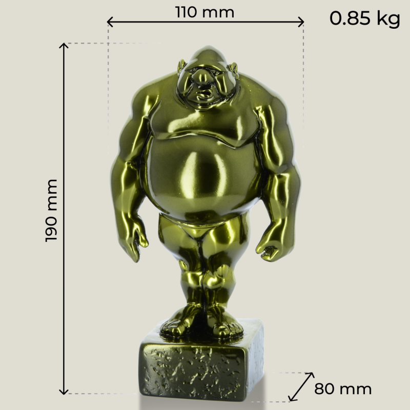 Marijus ant pjedestalo (kvadratinis) auksinis, 19 cm