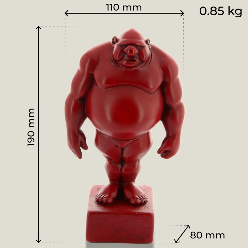 Mario on pedestal (square) red, 19 cm