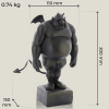 Orfeusz na cokole (kwadratowy) czarny/brąz, 20 cm
