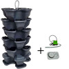 Vertical garden flower pot with 5+1 floors + pump. Anthracite colour. Vertical garden flower pot with 5+1 floors + pump. Anthracite colour.