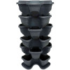 Vertical garden flower pot with 5+1 floors. Anthracite colour.