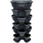 Vertical garden flower pot with 5+1 floors. Anthracite colour.