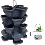 Vertical garden flower pot 3+1 floors + pump. Anthracite.