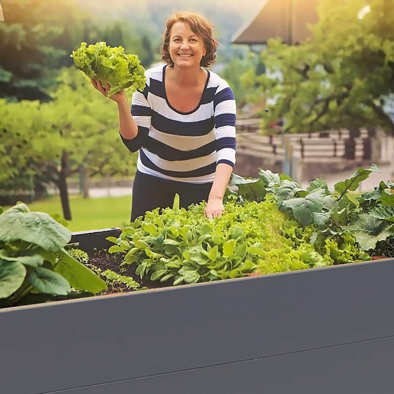 Garden Raised Bed 170x85x63 cm made of galvanized Metal, Stable, Gray, mole net incl. Garden Raised Bed 170x85x63 cm made of galvanized Metal, Stable, Gray, mole net incl.