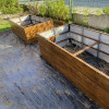 Garden Raised Bed 200x100x63 cm made of galvanized Metal, Stable, Wood Effect, mole net incl.