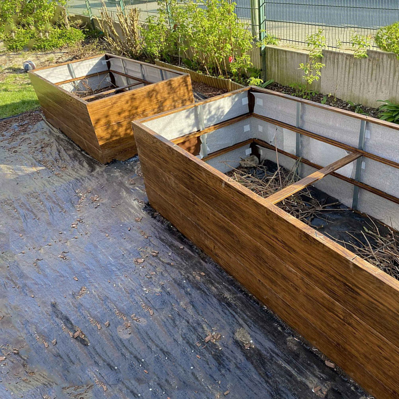 Garden Raised Bed 200x100x63 cm made of galvanized Metal, Stable, Wood Effect, mole net incl.
