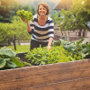 Garden Raised Bed 200x100x63 cm made of galvanized Metal, Stable, Wood Effect, mole net incl.