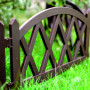 Garden Fence - Decorative Garden Fence border, Set of 5 (Total length 3 meters, Brown)