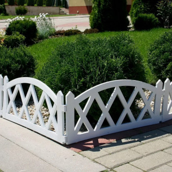 Gartenzaun-Dekorative Gartenzaun Grenze, Set von 5 (Gesamtlänge 3 Meter, weiß)