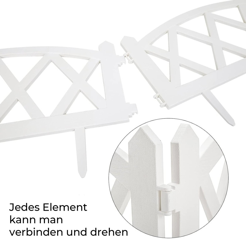 Garden Fence - Decorative Garden Fence border, Set of 5 (Total length 3 meters, White) Garden Fence - Decorative Garden Fence border, Set of 5 (Total length 3 meters, White)