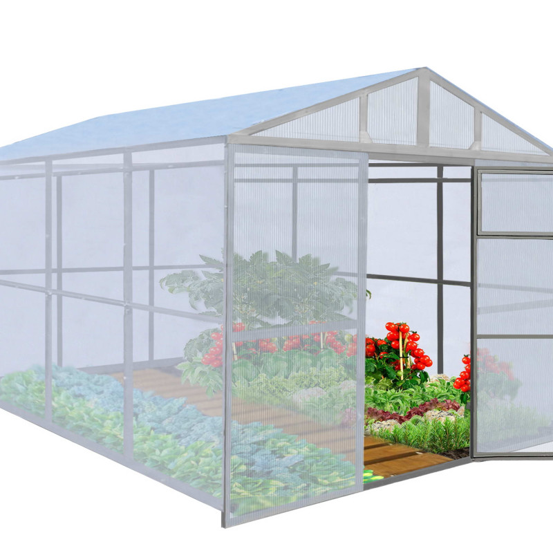 Didelė lauko šiltnamė 4 x 2,85 m, polikarbonatas 4 mm