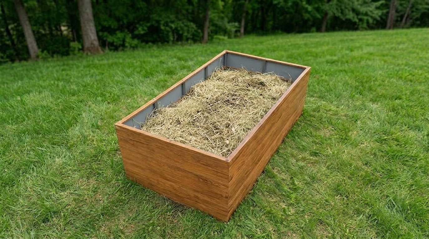 GARTENDEK raised garden bed organic layer – mown grass, fallen leaves, straw and shredded paper