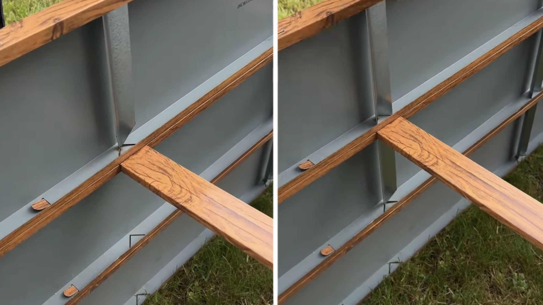 GARTENDEK raised garden bed – installing and fixing the internal crossbars between the walls with stakes